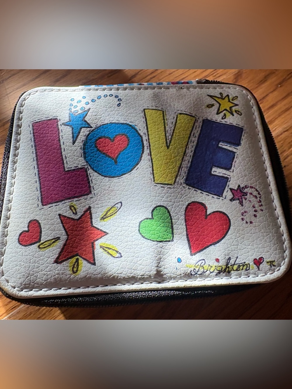 Brighton "Love Is All You Need" zip-around travel jewelry case